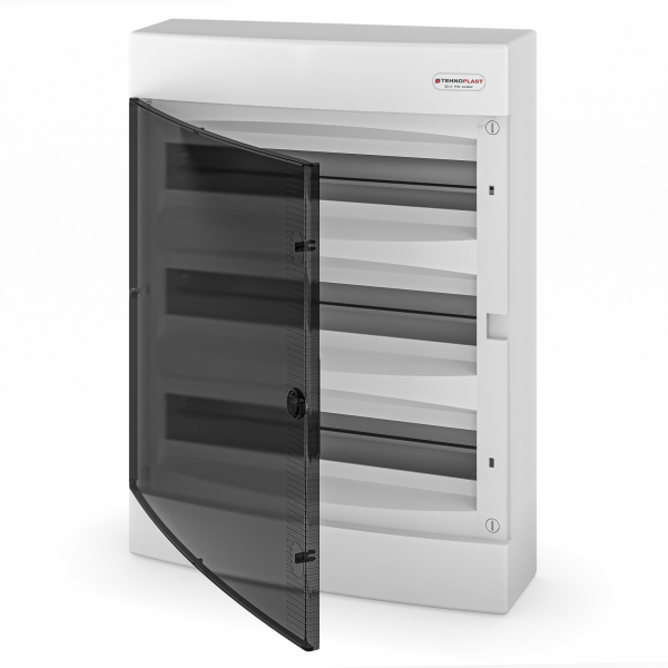 Sicherungskasten Aufputz IP40 3-Reihig 54-Module (Transparente Tür)